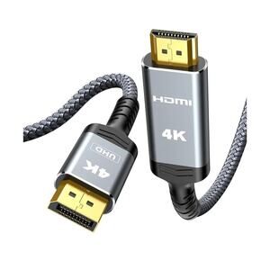 4K DisplayPort to HDMI,‎ 6.6ft Uni-Directional  1.4 Cable 4K@30Hz, 2K@60Hz